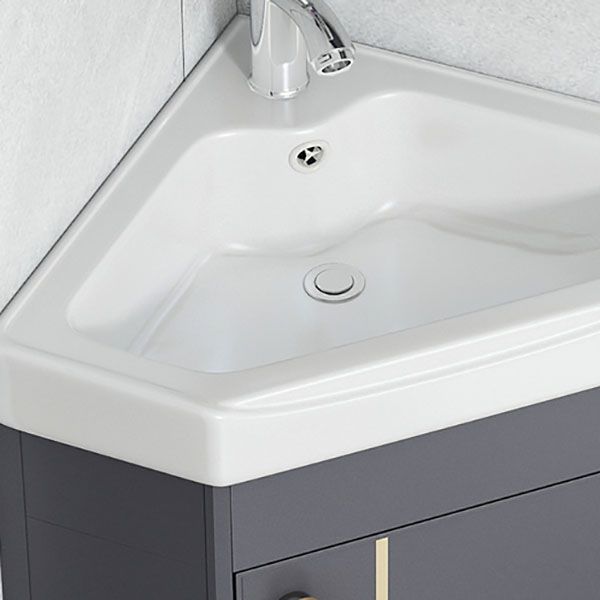 Contemporary Sink Vanity Driehoekige Wandgemonteerde Hoekbadkamermeubel