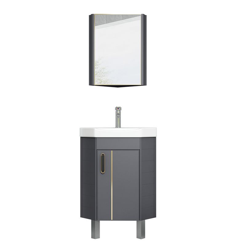 Contemporary Sink Vanity Driehoekige Wandgemonteerde Hoekbadkamermeubel