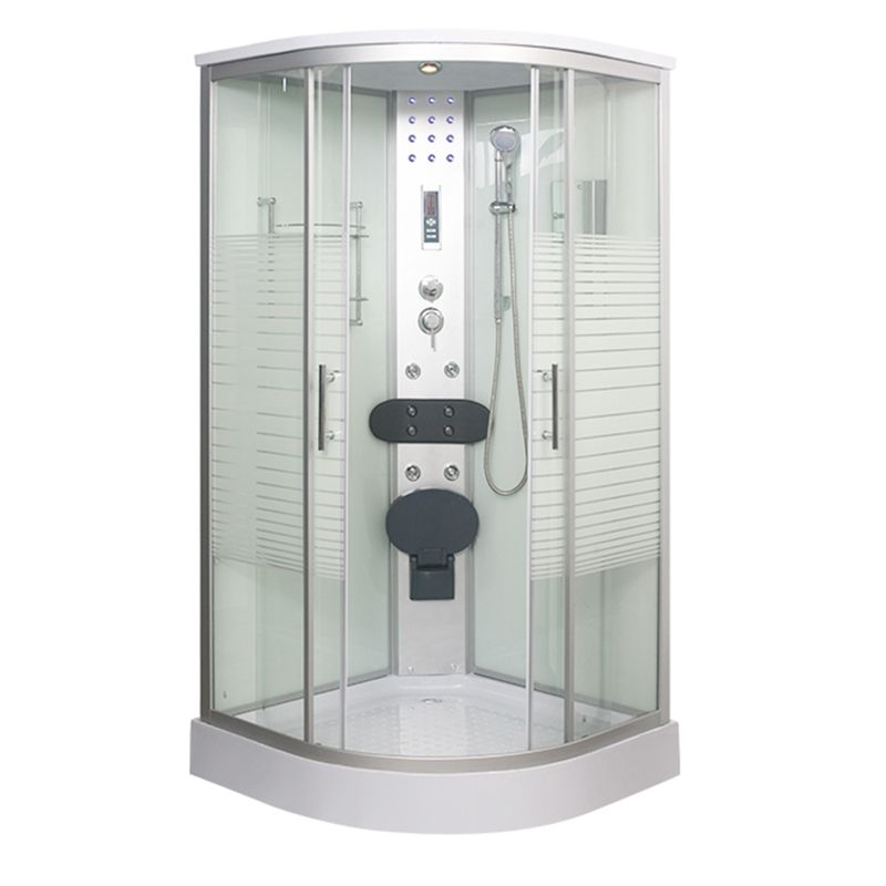 Dubbele Schuif Douchecabine Ronde Douchecabine met Licht en Handdoekrek