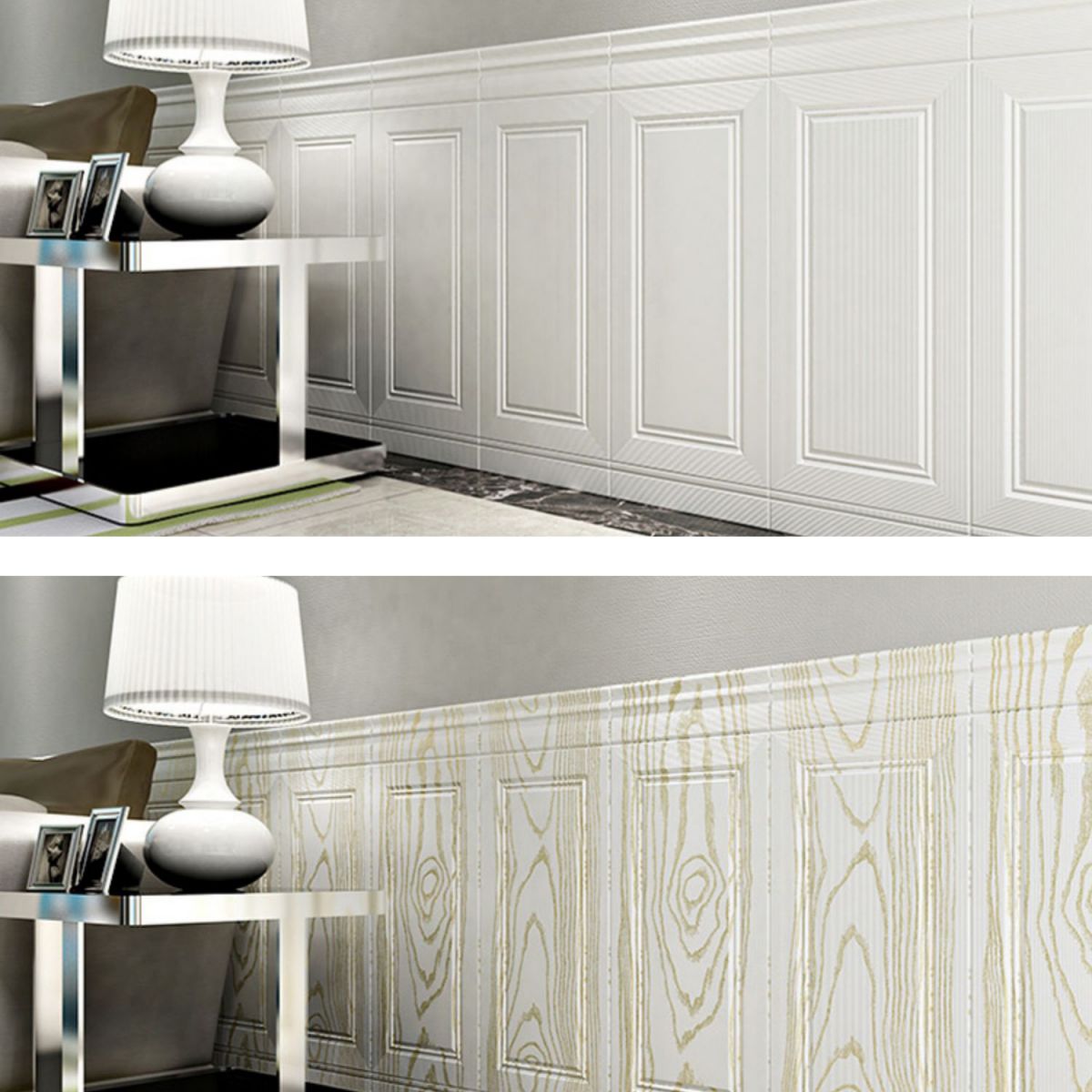Glam Waterdichte Wandbekleding Effen Kleur Peelen en Plakken Binnenwandpaneel