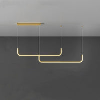 Clen Minimalistische Lineaire Hanglamp Goud/Zwart. Woonkamer