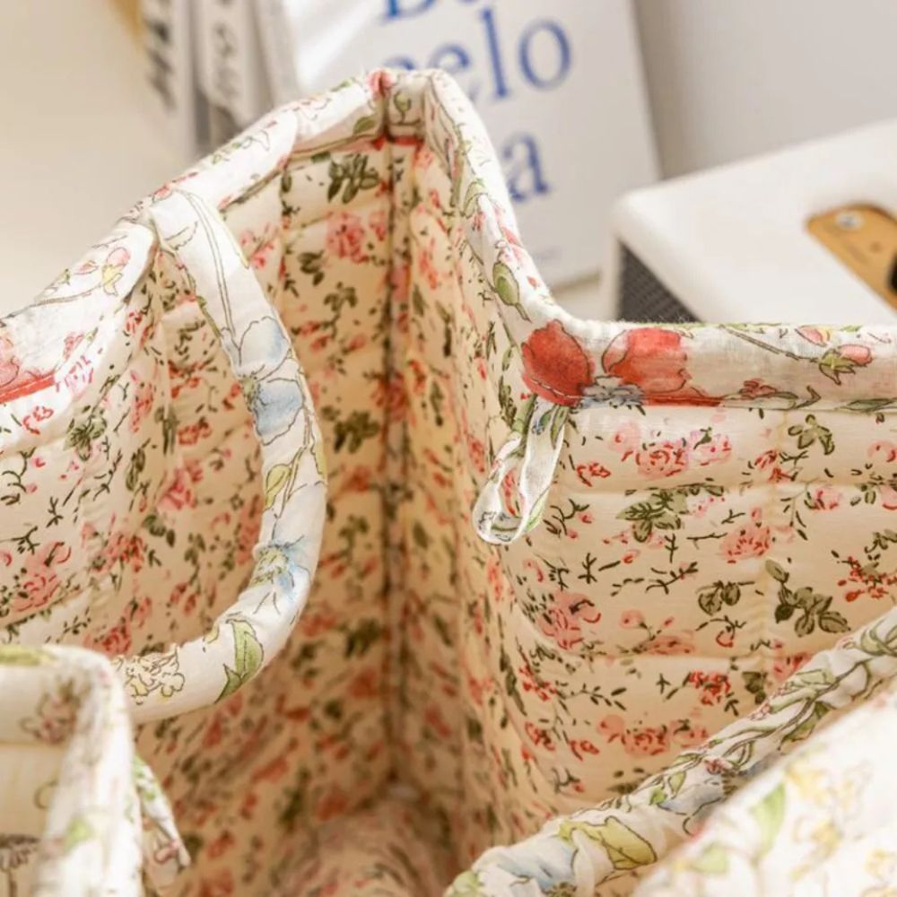 Delicate Bloemen Canvas Opbergmand