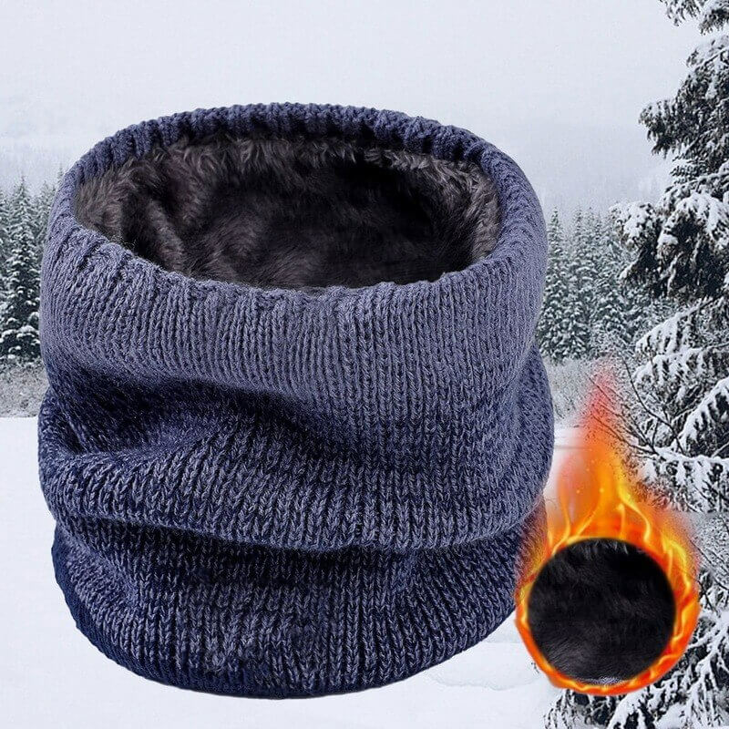 Warme wintersjaal | Gebreide fleece nekwarmer met dik kasjmier