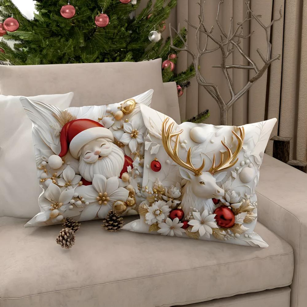 Kerst Charm Velours Kussenhoezen | Set van 4