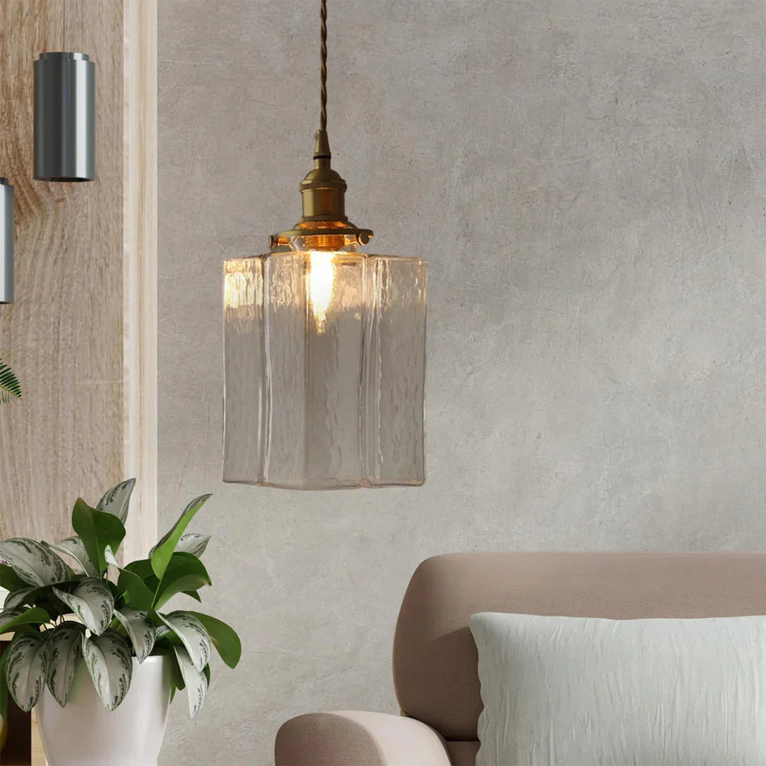 Jewel Messing Vintage Glas Hanglamp