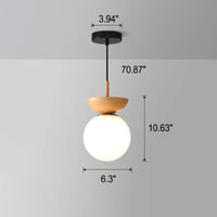 Glazen Bol Plafondlamp | Houtnerf Design