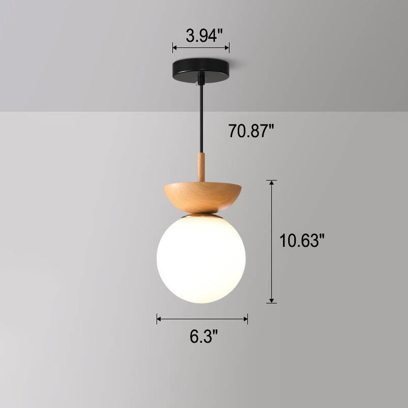 Glazen Bol Plafondlamp | Houtnerf Design