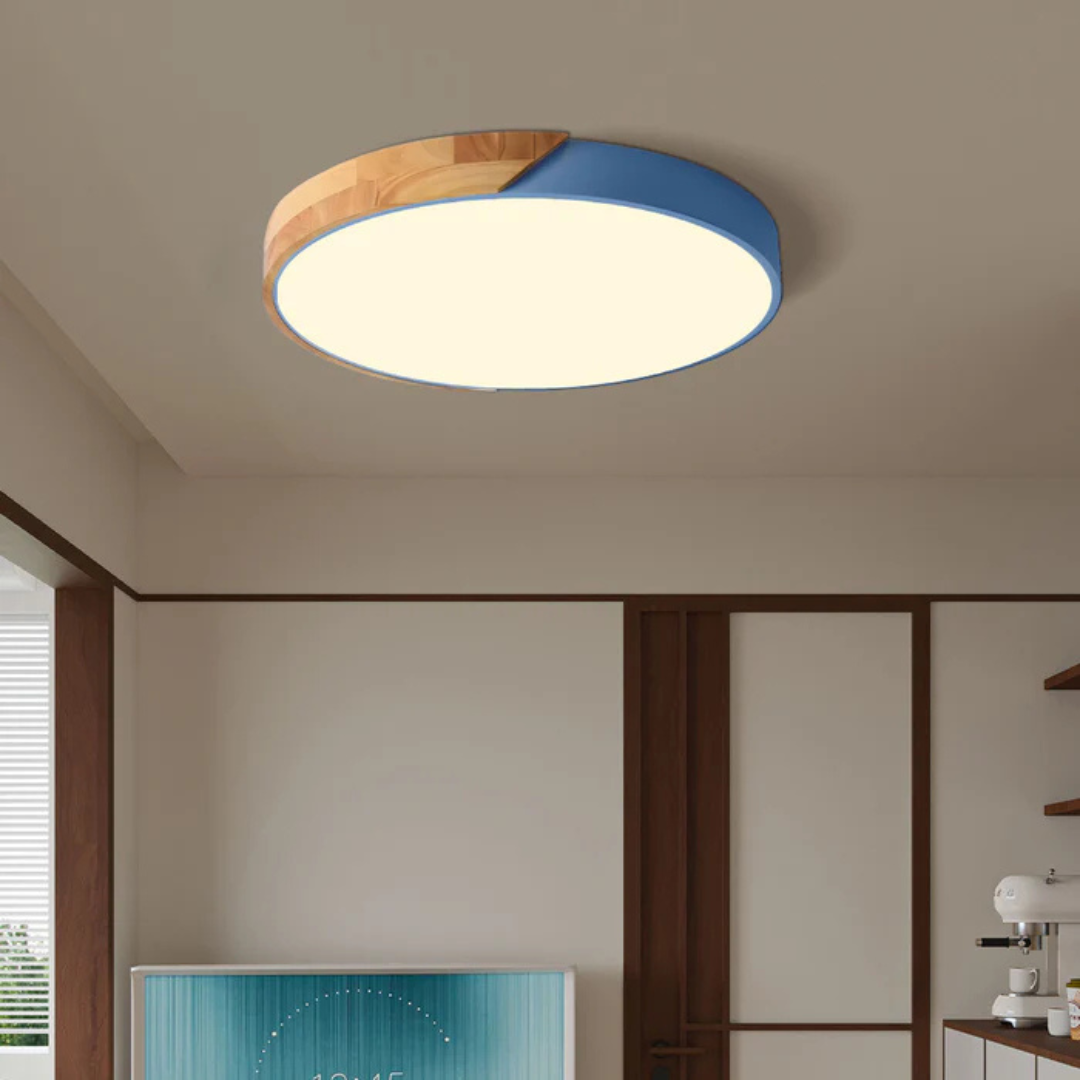 Delos Skandi Houten Plafondlamp | Natuurlijk LED-Designlicht