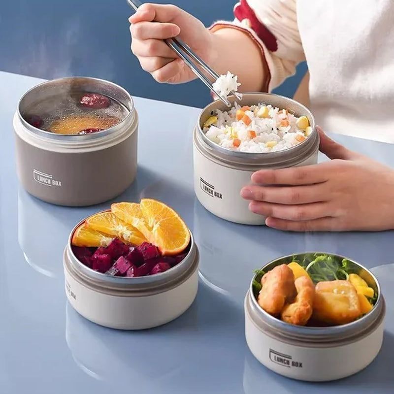 Lunchbox met meerdere lagen met tas - hermetisch, roestvrij staal, houdt voedsel urenlang warm of koud, ideaal voor school, werk en reizen
