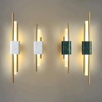 Drena Moderne Lineaire Wandlamp Marmer. Wit/Groen/Goud. Woonkamer