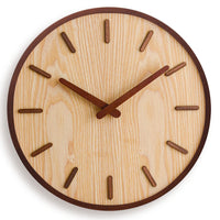 Walnut Houten Wandklok Minimalistisch Stil Modern