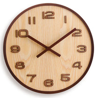 Walnut Houten Wandklok Minimalistisch Stil Modern