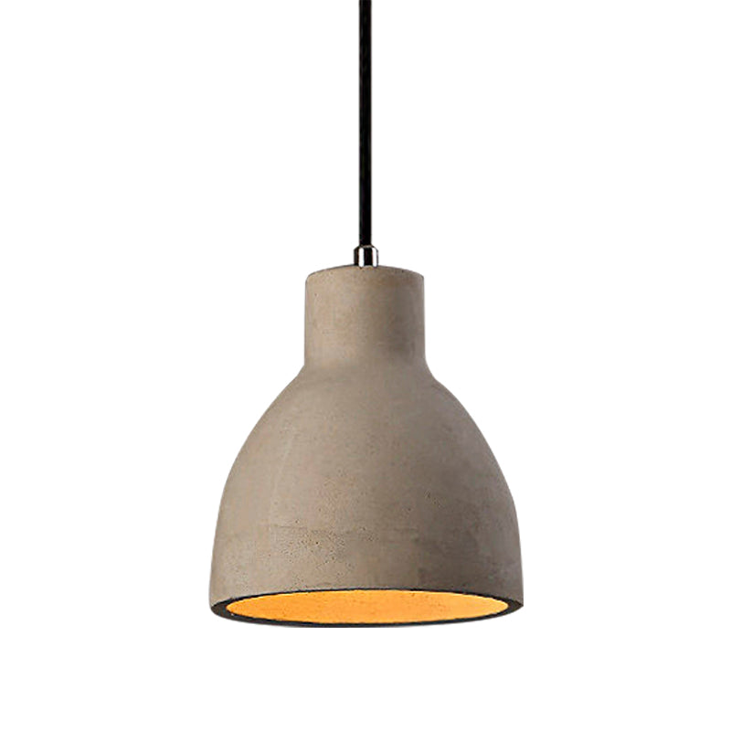 6.5"/8.5"/10.5" Dia Schuur/Cilinder/Dome Cement Hanglamp Industriële 1 Licht Eetkamertafel Plafondlamp met Verstelbare Kabel in Grijs