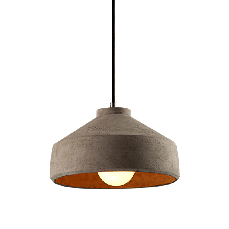 6.5"/8.5"/10.5" Dia Schuur/Cilinder/Dome Cement Hanglamp Industriële 1 Licht Eetkamertafel Plafondlamp met Verstelbare Kabel in Grijs