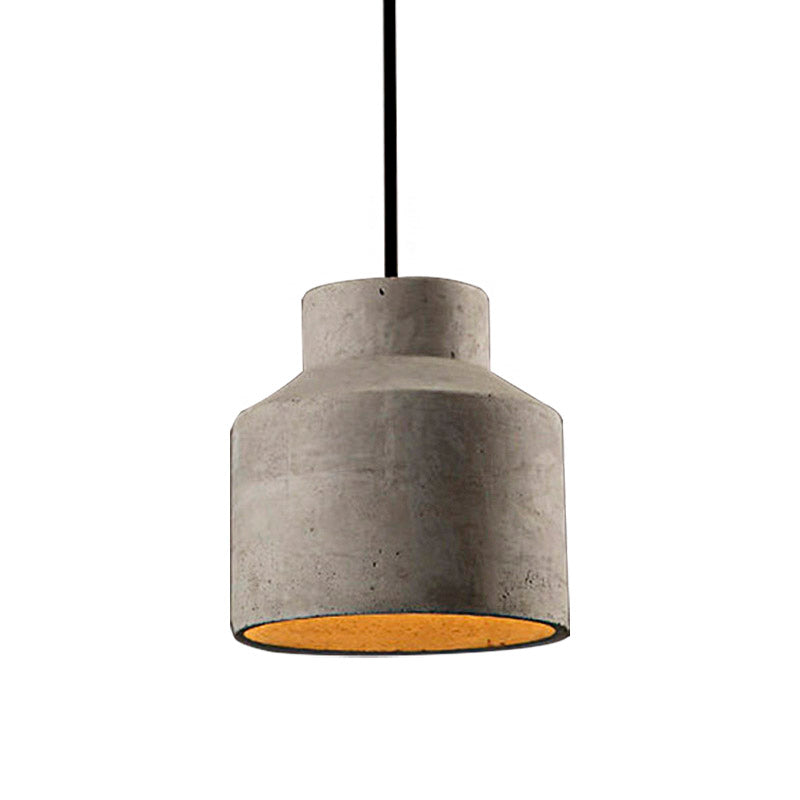 6.5"/8.5"/10.5" Dia Schuur/Cilinder/Dome Cement Hanglamp Industriële 1 Licht Eetkamertafel Plafondlamp met Verstelbare Kabel in Grijs