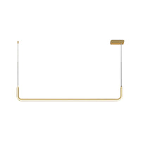 Eenvoudige LED Multi Plafondlamp met Metalen Kap Zwart/Goud Lineaire Hanglamp in Warm/Wit Licht, 35.5"/47" Lang