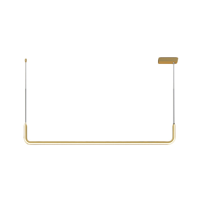 Eenvoudige LED Multi Plafondlamp met Metalen Kap Zwart/Goud Lineaire Hanglamp in Warm/Wit Licht, 35.5"/47" Lang