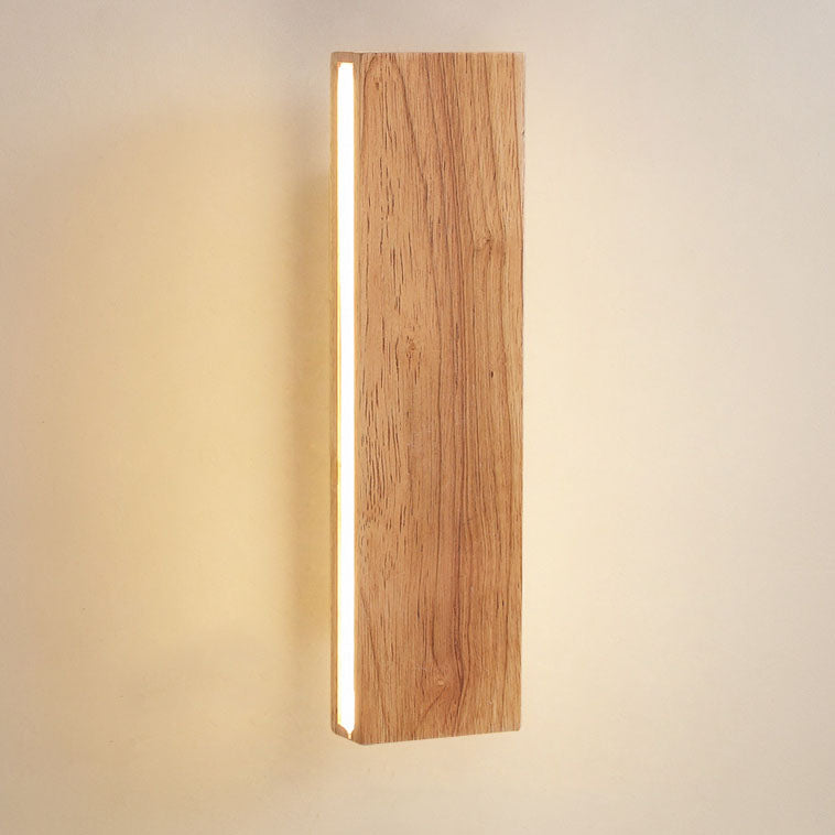 Japanse Houten Rechthoekige LED Wandlamp