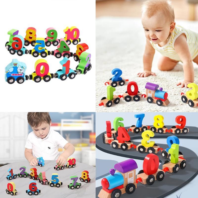 Trein leren en spelen | Deze Learn & Play treinset is ontworpen voor kleine handjes en ondersteunt het vroegtijdig leren van wiskunde door middel van spelen met de handen.