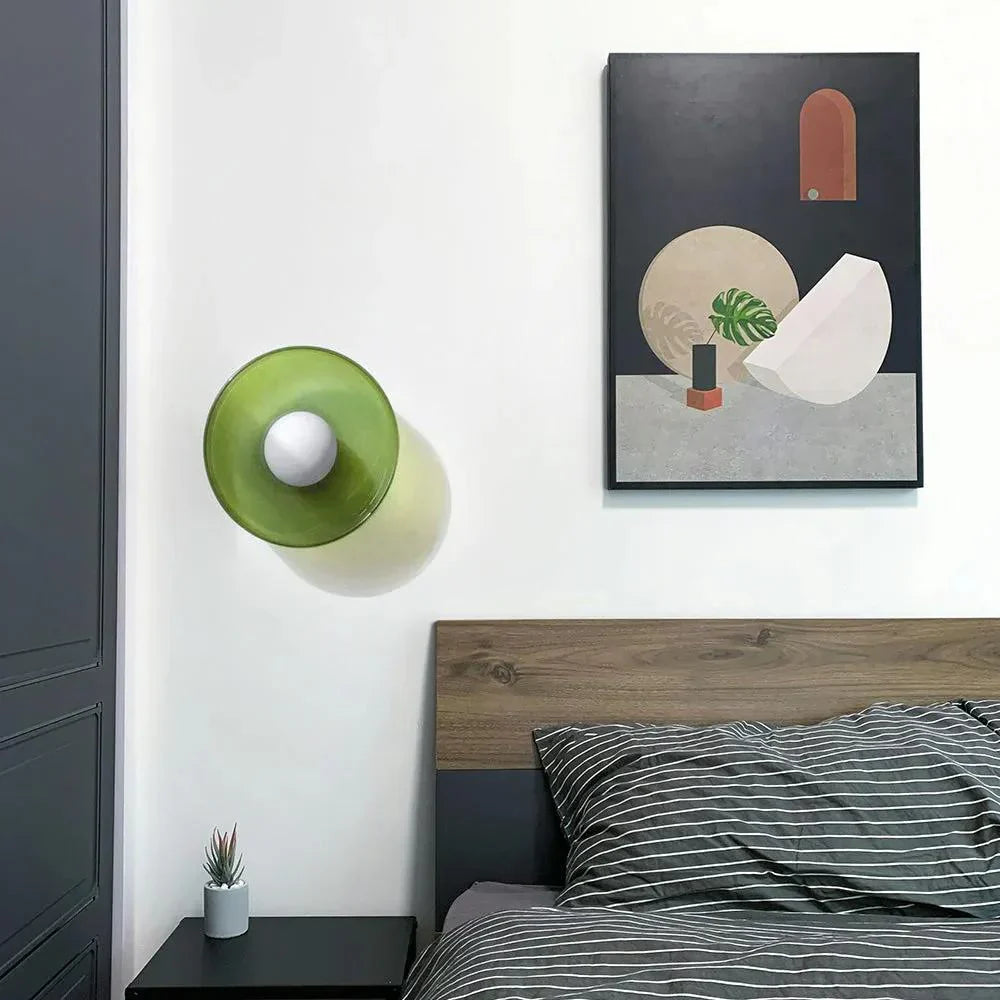 Nordic Glass Olive Disc Wand- & Plafondlamp LED 1-lamp