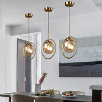 Zoey Glazen Hanglamp met een Metalen Ring
