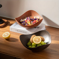 Grote Fruitschaal met Houten Uiterlijk – Decoratief en Praktisch voor Tafelgebruik