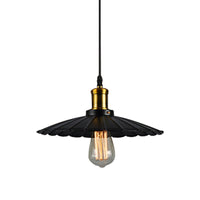 14"/16" Dia Industrieel Scalloped Hanglamp 1 Hoofd Metalen Plafondlamp in Zwart/Wit
