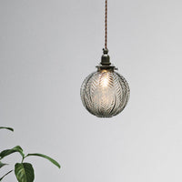 Koloniale Global Hanglamp 1-Lampscherm Helder/Rookgrijs Glas Hanglamp Kit met Verenontwerp
