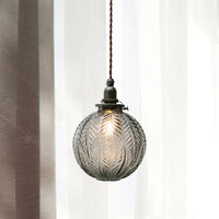 Koloniale Global Hanglamp 1-Lampscherm Helder/Rookgrijs Glas Hanglamp Kit met Verenontwerp