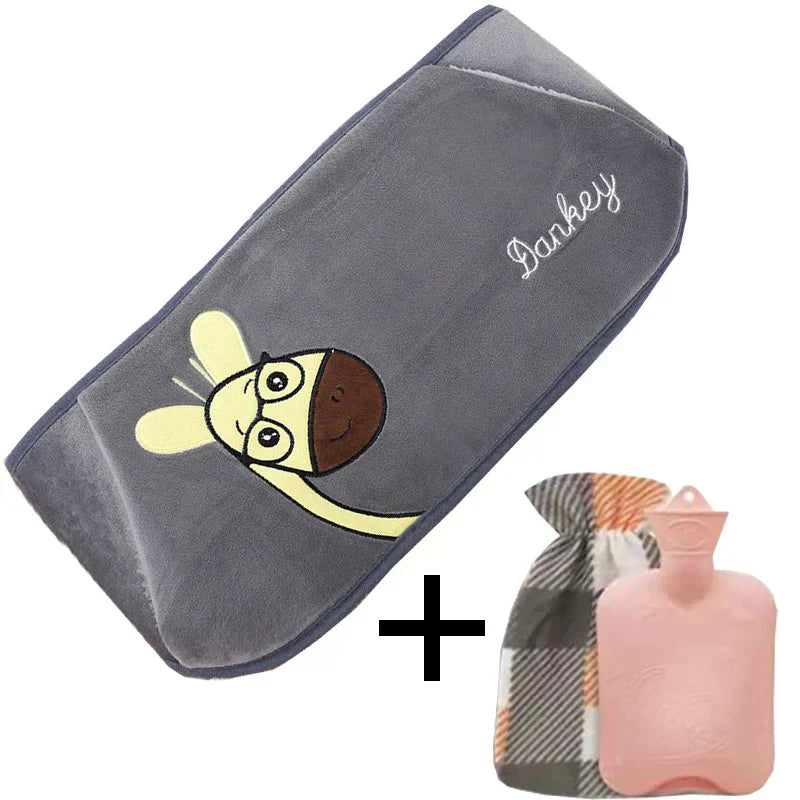 WarmCush – Herbruikbare Pluche Warmwaterkruik met Heupkussen