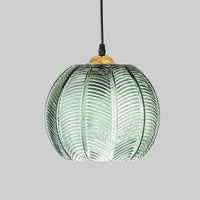 Pompoen Dinette Hanglamp Groene Ribbelglas 1 Kop Retro Stijl Hangende Lichtkit