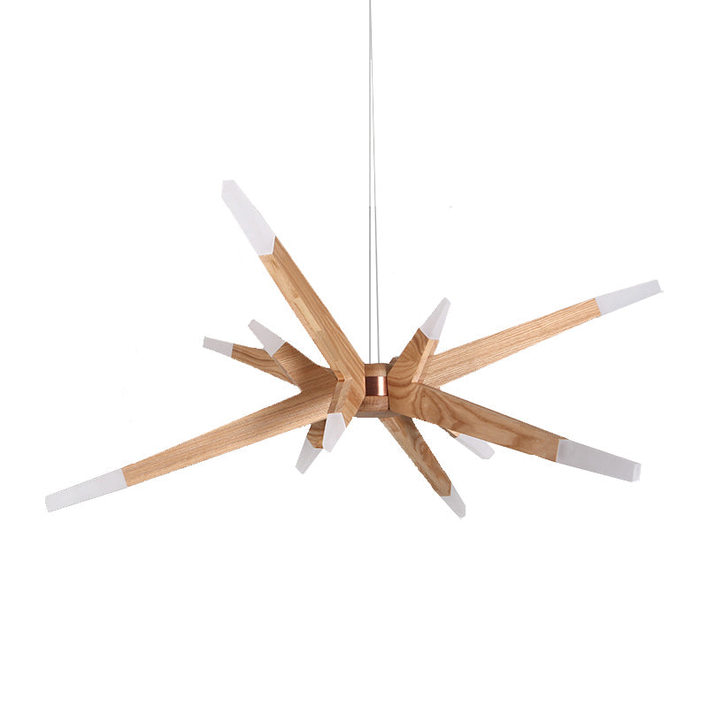 Contemporary Sputnik Kroonluchter Hanglamp 12 Lichten Acryl LED Hangende Plafondlamp met Houten Schaduw