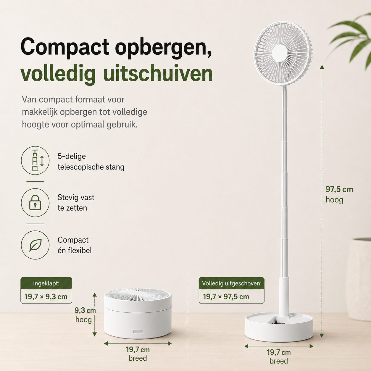 Vouwbare USB Accu Ventilator | Vouwbries