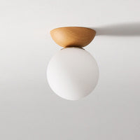 Glazen Bol Plafondlamp | Houtnerf Design