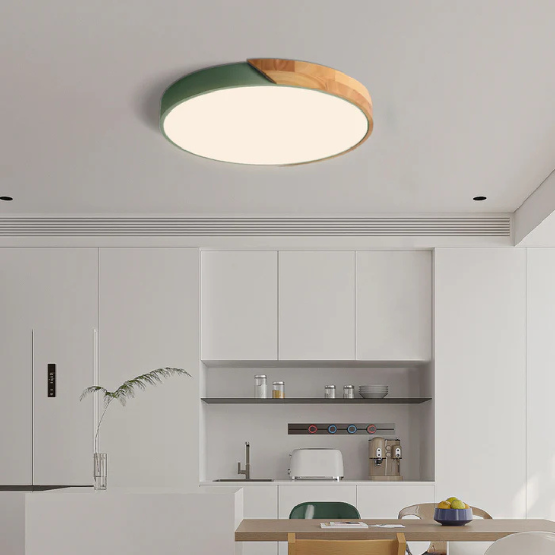 Delos Skandi Houten Plafondlamp | Natuurlijk LED-Designlicht