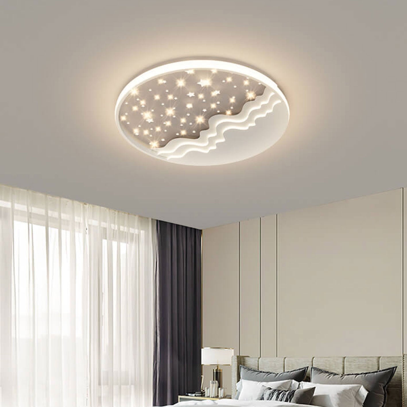 LunaAura LED-Plafondlamp | Hemels Maan-Star-Design