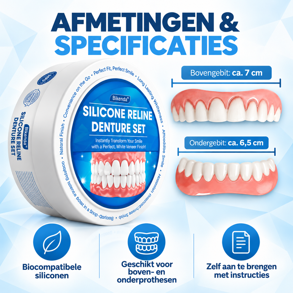 Bikenda | Kunstgebit Reline-Set voor Reizen & Kamperen