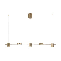 Drum Aluminium Eiland Hanglamp Modern Eenvoudig 3/5-Kops Zwart/Gouden Plafondlamp in Warm/Wit Licht