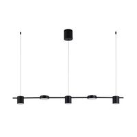 Drum Aluminium Eiland Hanglamp Modern Eenvoudig 3/5-Kops Zwart/Gouden Plafondlamp in Warm/Wit Licht