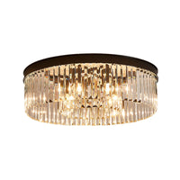 Vintage Circulaire Plafondlamp Metaal 4/6/8 Lichten met Heldere Kristallen Prisma in Zwart