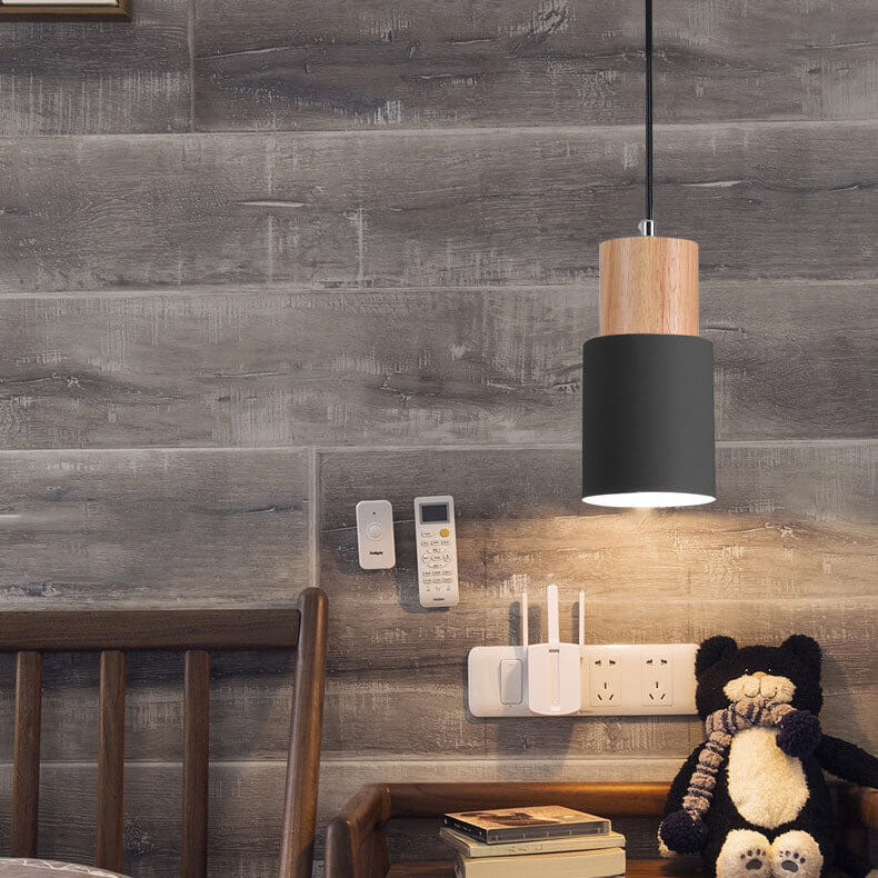 Metaal Houten Hanglamp | Modern Industrieel Ontwerp