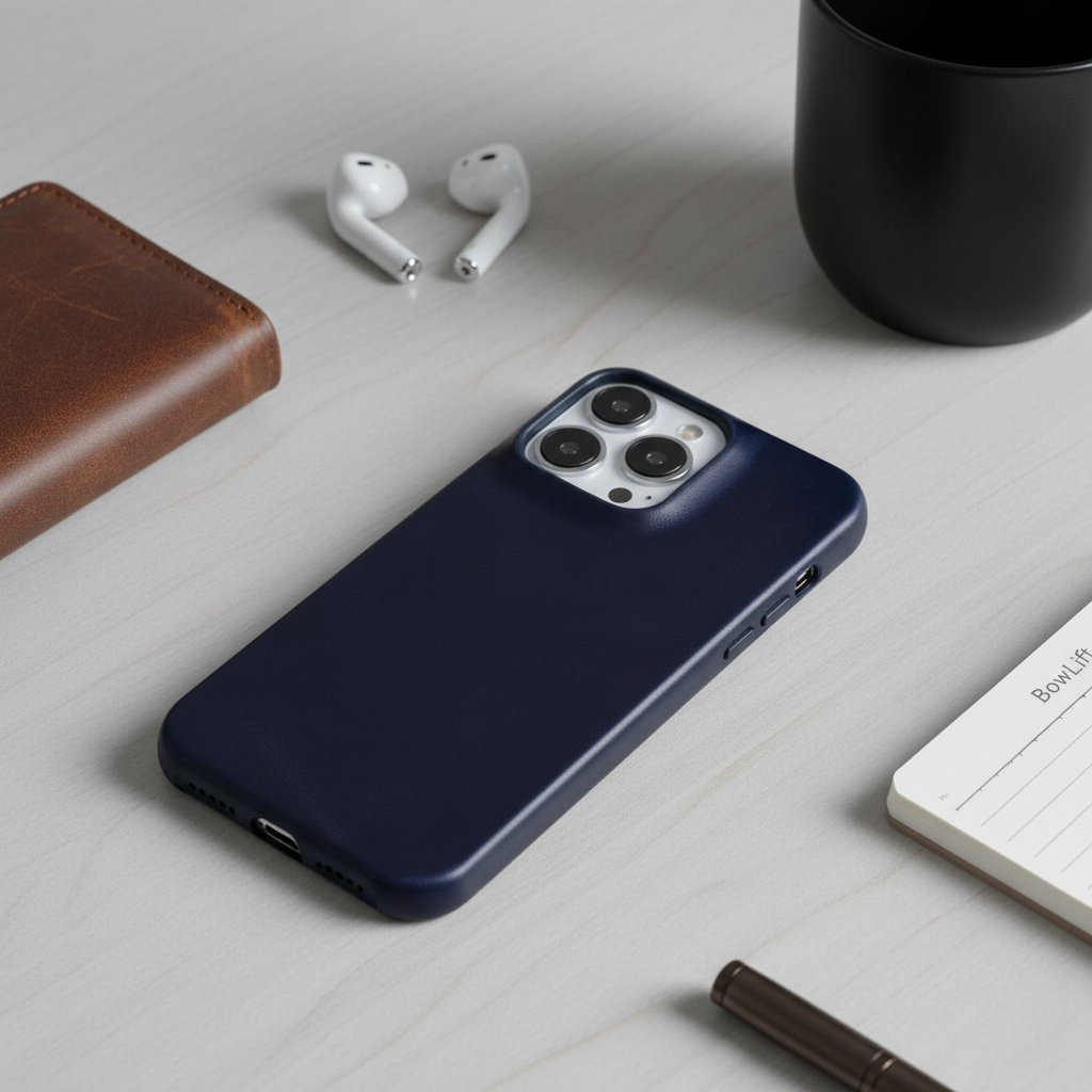 Leren Telefoonhoesje voor iPhone met Schokabsorberende Bescherming