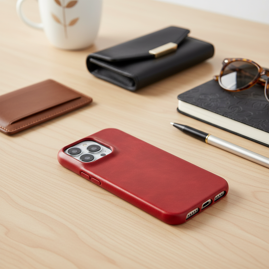 Leren Telefoonhoesje voor iPhone met Schokabsorberende Bescherming