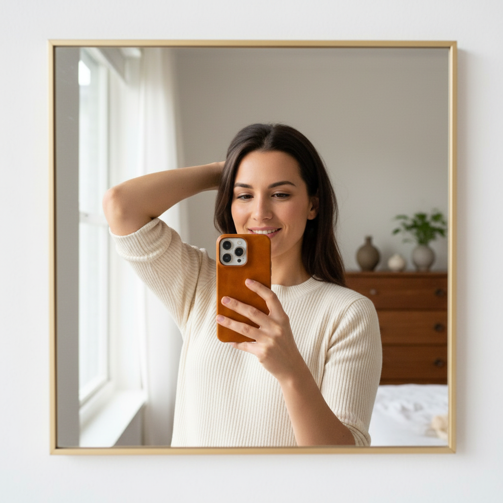 Leren Telefoonhoesje voor iPhone met Schokabsorberende Bescherming