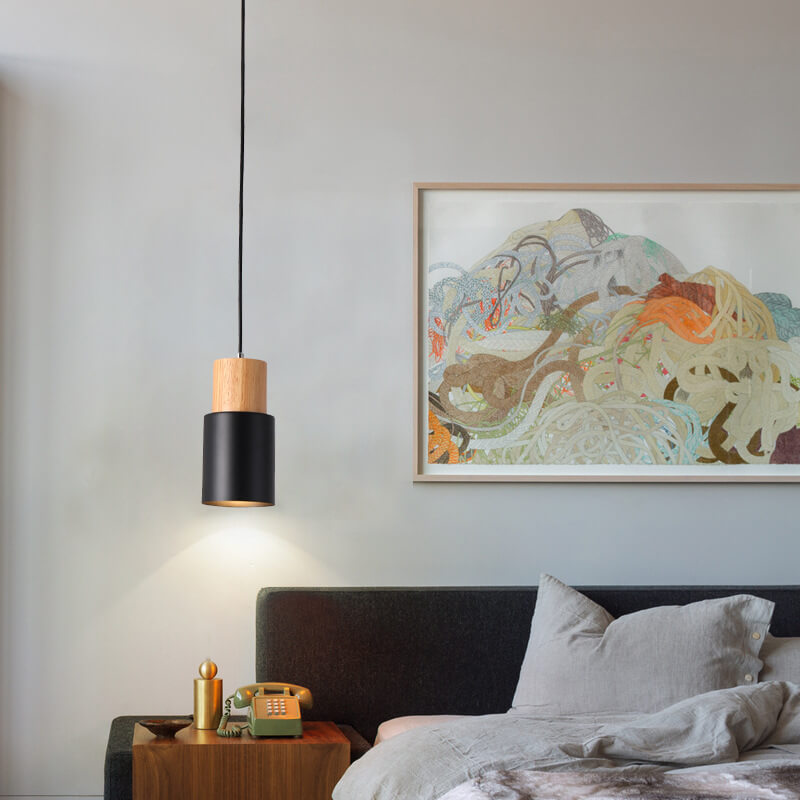 Metaal Houten Hanglamp | Modern Industrieel Ontwerp