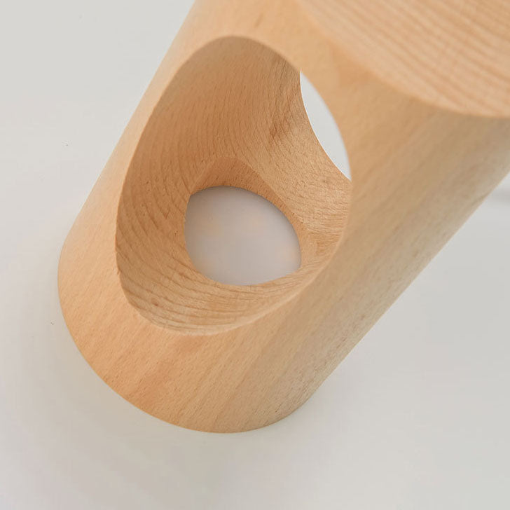 Japanse Massief Houten Rechthoekige Kolom-LED-Nachtlamp USB Tafellamp