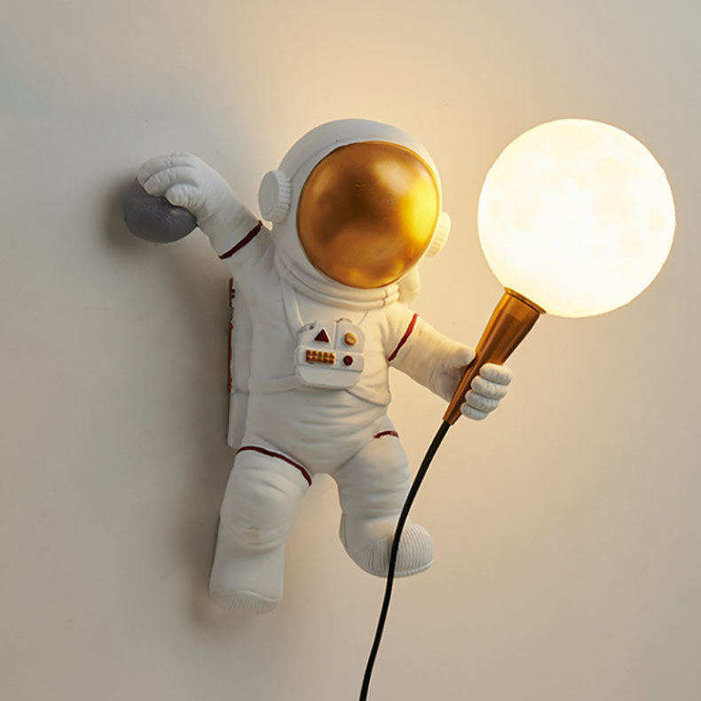 Brehn | CosmoBuddy Astronaut Wandlamp | Creatief Ontwerp | Hars & ABS | LED Slaapkamerlicht