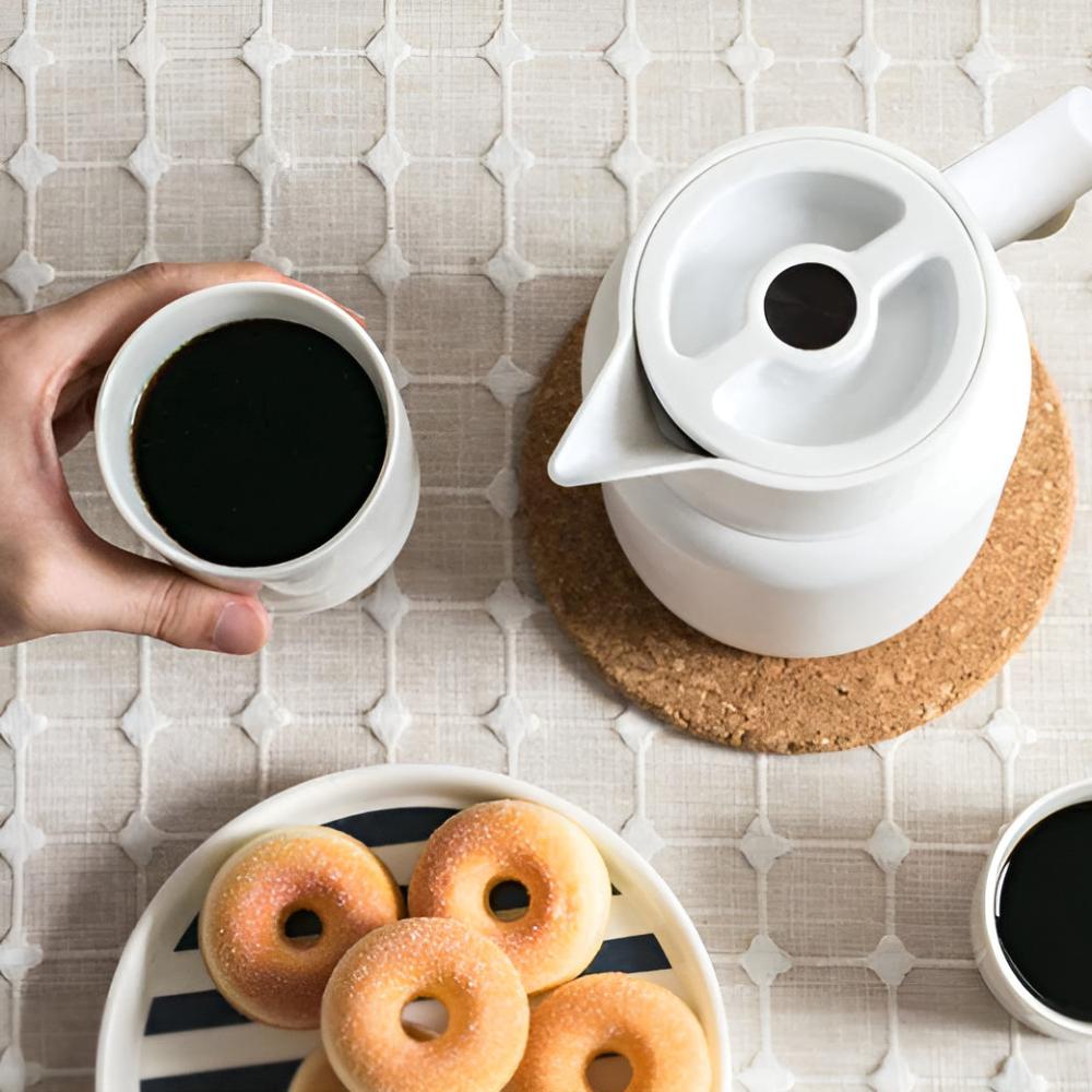 Geïsoleerde Thermoskan met Houten Handvat Koffiepot