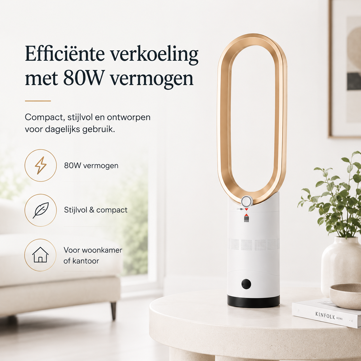 Airpure | Compact 3-in-1 Luchtreiniger & Koeler | Met Oscillatie & LED Aanraakbedieningspaneel