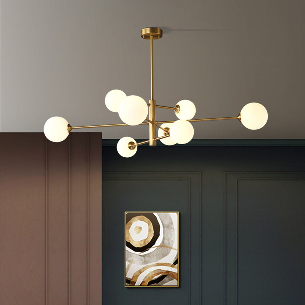 Truva Lustre Moderne Bollen. Koper/Glas. Zwart/Koper. Woonkamer